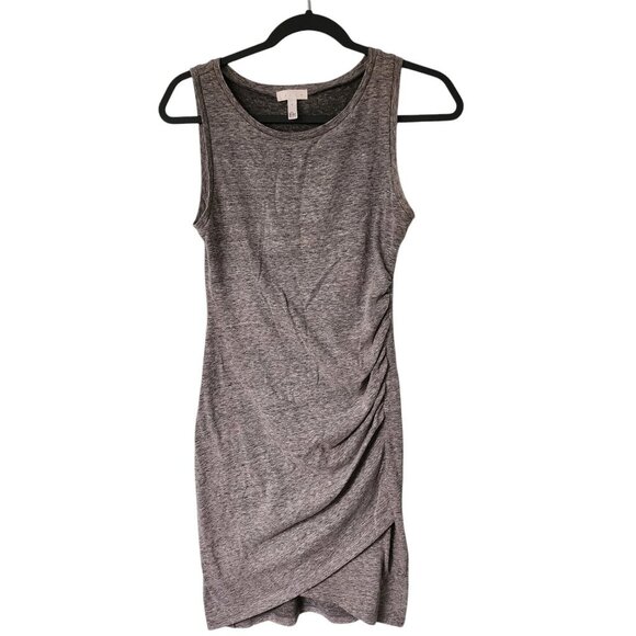 Leith Dress Womens Small Sleeveless Bodycon Ruched Tank Gray - Picture 2 of 5